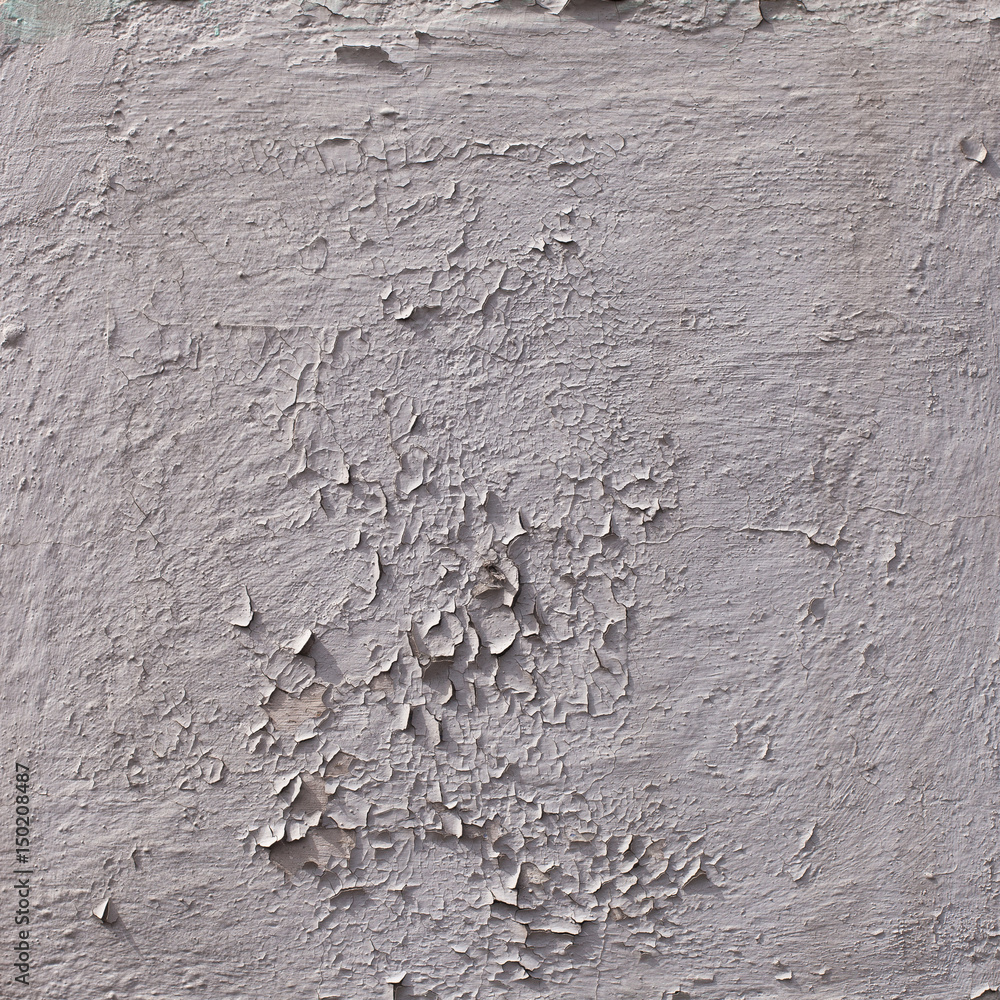 Obraz premium Part painted wall with collapsed gray plaster