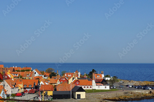 Blick auf Gudhjem und Hafen