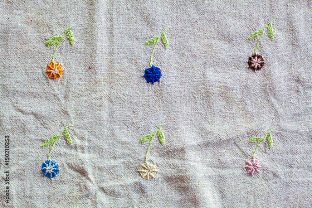 Embroidery on White Sheet Embroidery on White Sheet