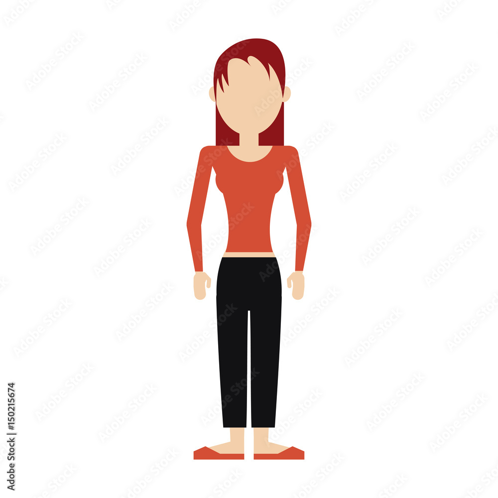 faceless woman wearing shirt and pants icon image vector illustration design faceless woman wearing shirt and pants icon image vector illustration design