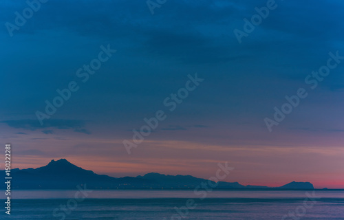 Mediterranean Sea at sunrise. Costa Blanca. Spain