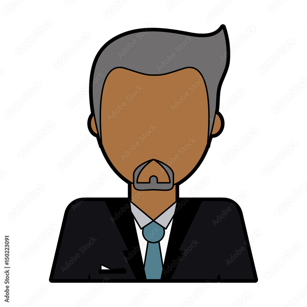 faceless man wearing businessman suit  icon image vector illustration design 