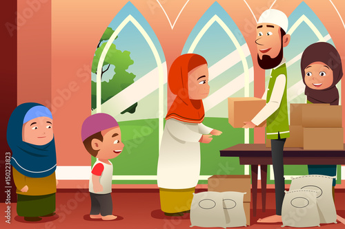 Muslims Giving Donations to Poor People