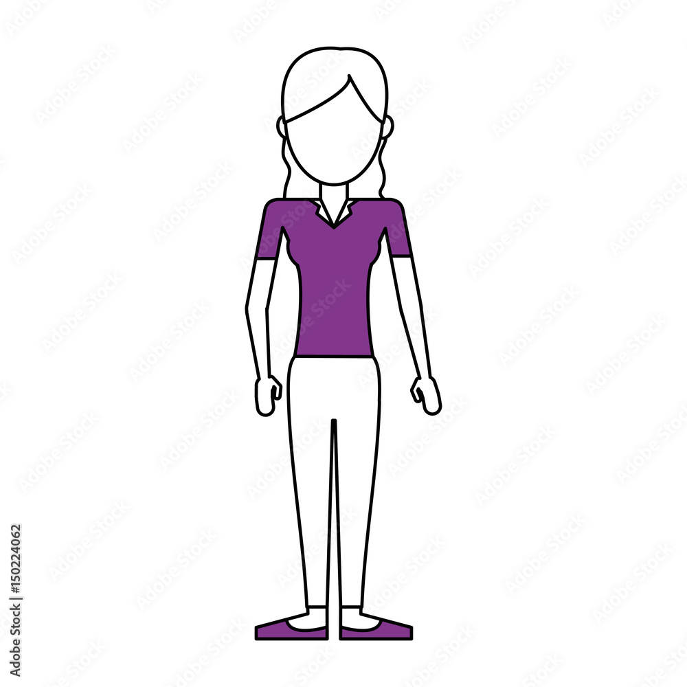 faceless woman wearing shirt and pants icon image vector illustration design faceless woman wearing shirt and pants icon image vector illustration design