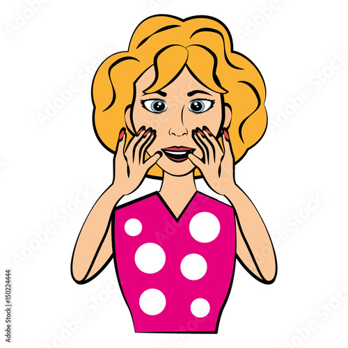 Vintage woman cartoon icon vector illustration graphic design