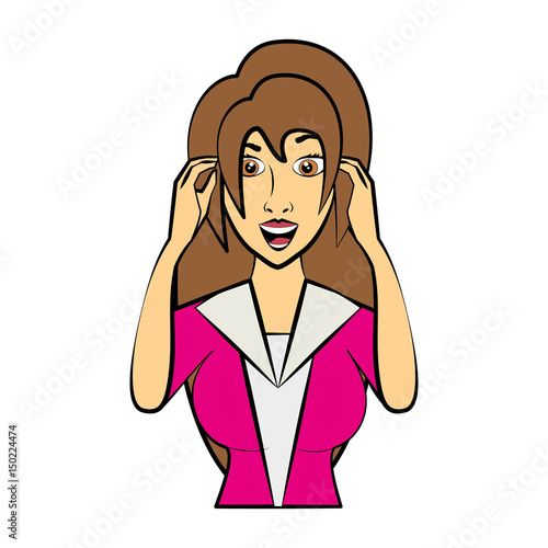 Vintage woman cartoon icon vector illustration graphic design