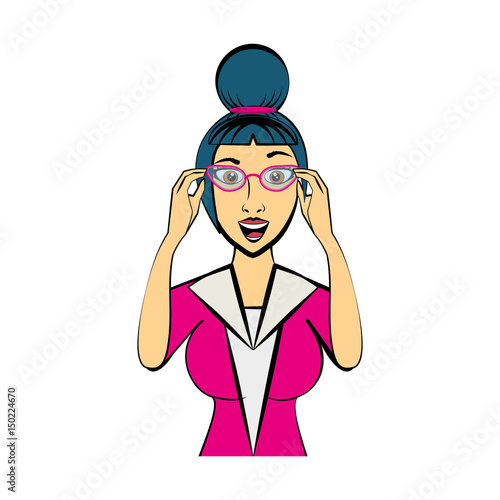 Vintage woman cartoon icon vector illustration graphic design
