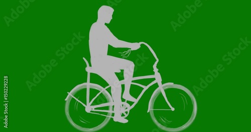 Wallpaper Mural Man Riding Easy Rider Bicycle Side 2D Animation Torontodigital.ca