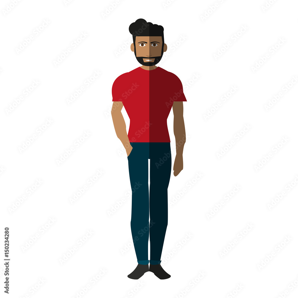 handsome man with muscular body icon image vector illustration design 