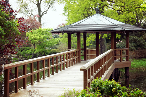 Pavilion  at the Japanese garden in Wroclaw