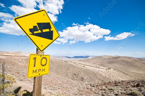Speed warning sign in Death Valley