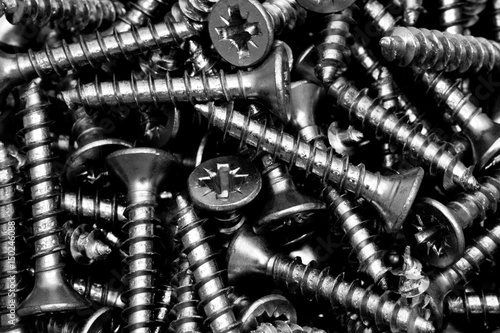 macro photo of screws