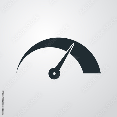 Icono plano velocimetro en fondo degradado