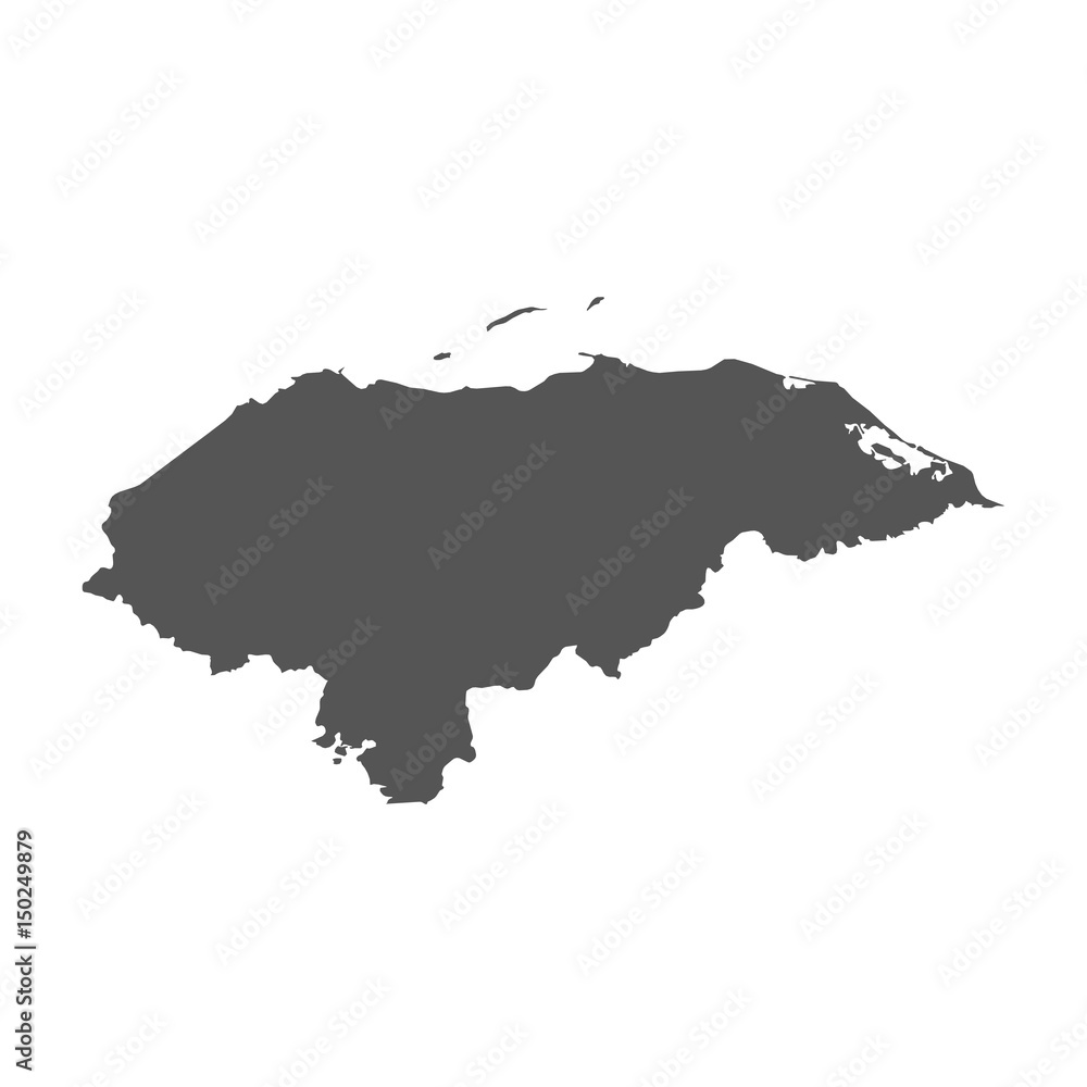 Honduras vector map. Black icon on white background.