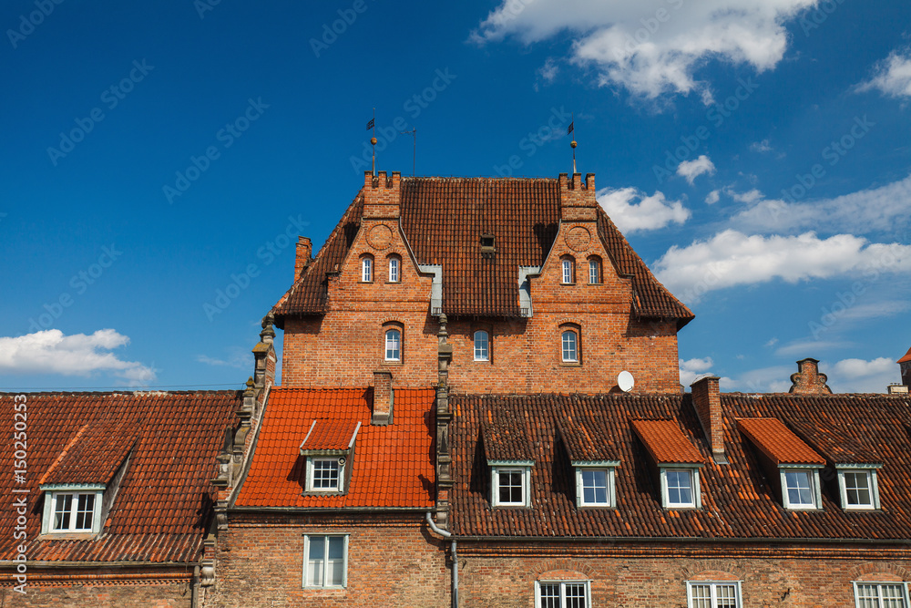 Traditional gothic rooftops in center of Gdansk, Poland Traditional gothic rooftops in center of Gdansk, Poland