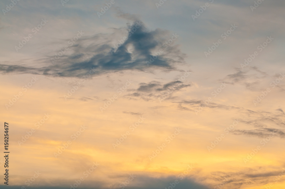 Cloud and sky at sunset.