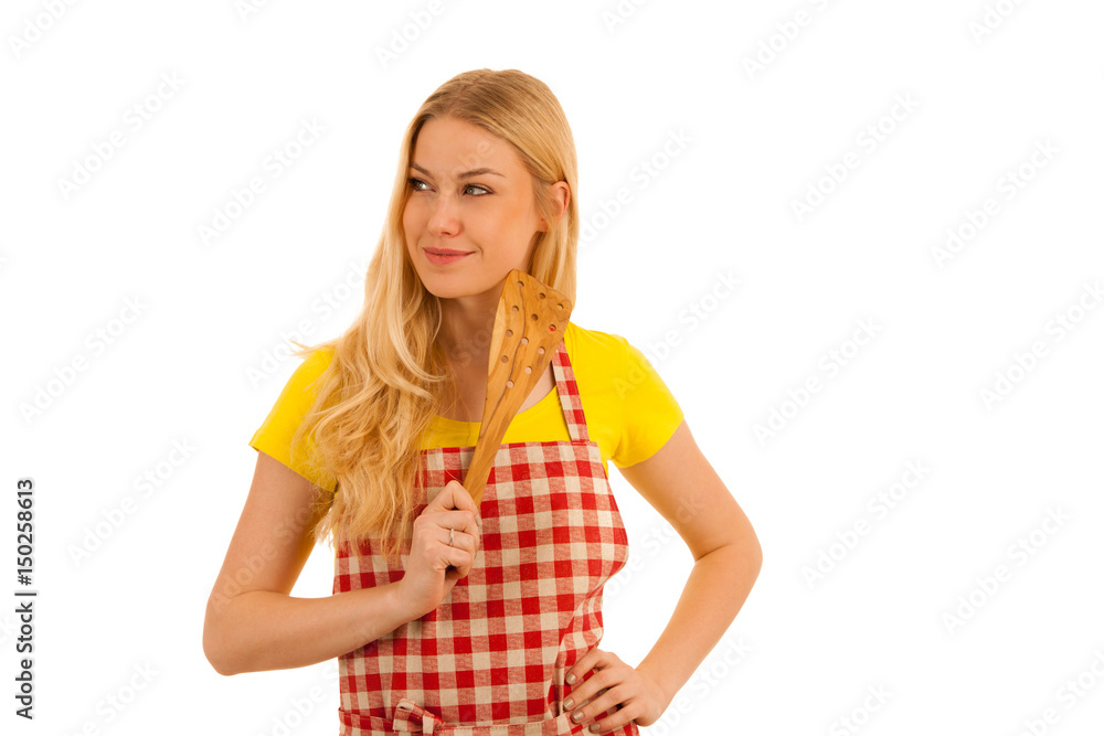 Young woman cook isolated over white background Young woman cook isolated over white background