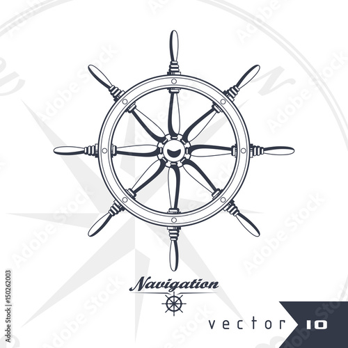 Rudder vector illustration travel concept