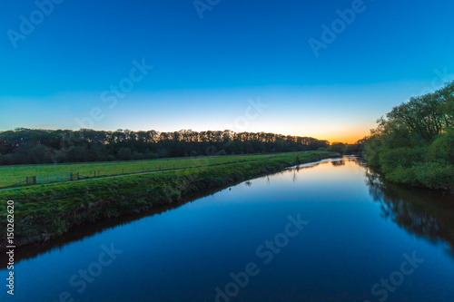 River Weaver by Northwich Cheshire UK at sunset
