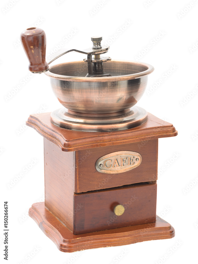 Insulated manual wooden coffee grinder. Insulated manual wooden coffee grinder.