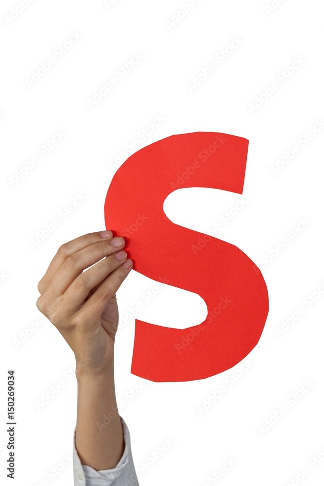 Businesswoman holding an alphabet s Businesswoman holding an alphabet s