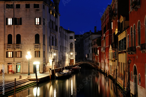 Venice by night - view of a canal  Venezia  Italy