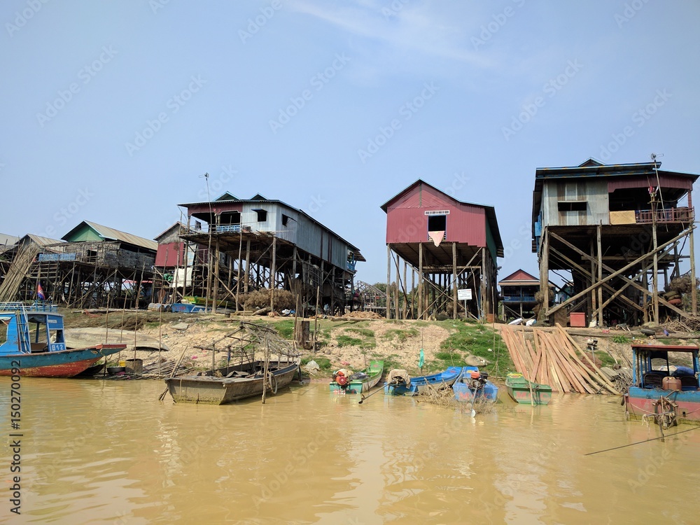 Houses at Kampong Phluk, Cambodia Houses at Kampong Phluk, Cambodia