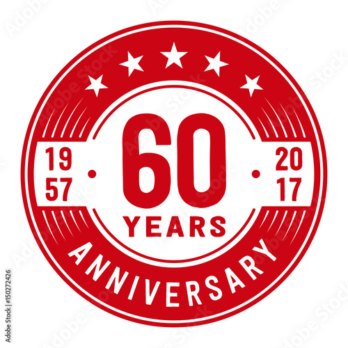 60 years anniversary logo template. Vector and illustration.