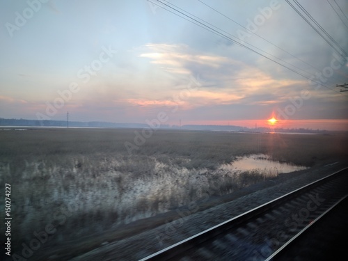 Sunset in Train, Trans siberian