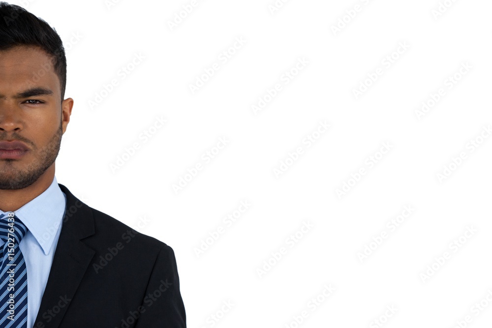 Businessman standing against white background Businessman standing against white background