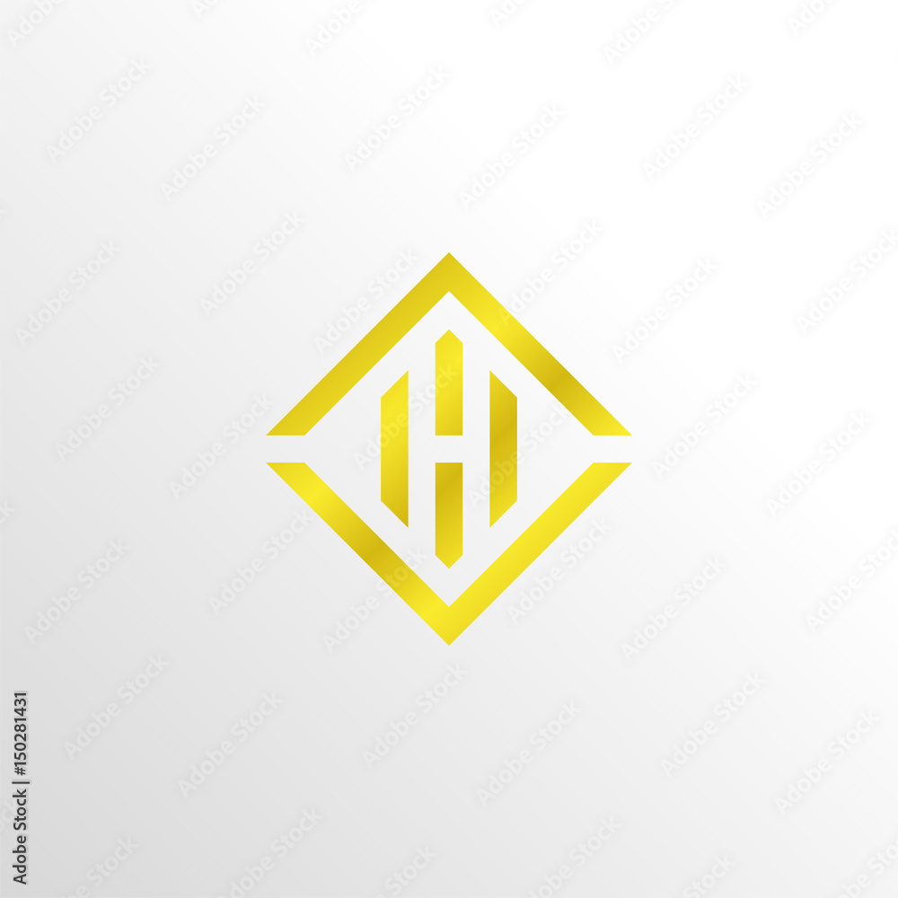 elegant monogram gold letter h property logo icon elegant monogram gold letter h property logo icon