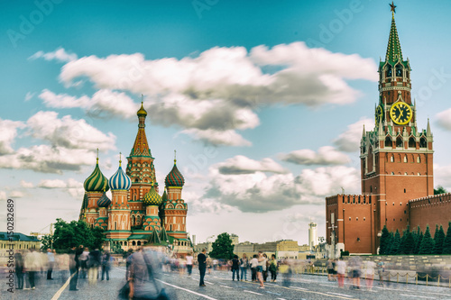 Saint Basil's Cathedral and Spasskaya tower in Red Square, Moscow