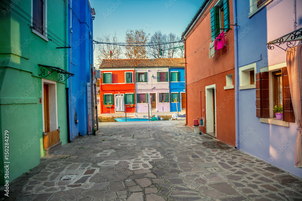 Colorful houses in Burano, Venice, Italy Colorful houses in Burano, Venice, Italy