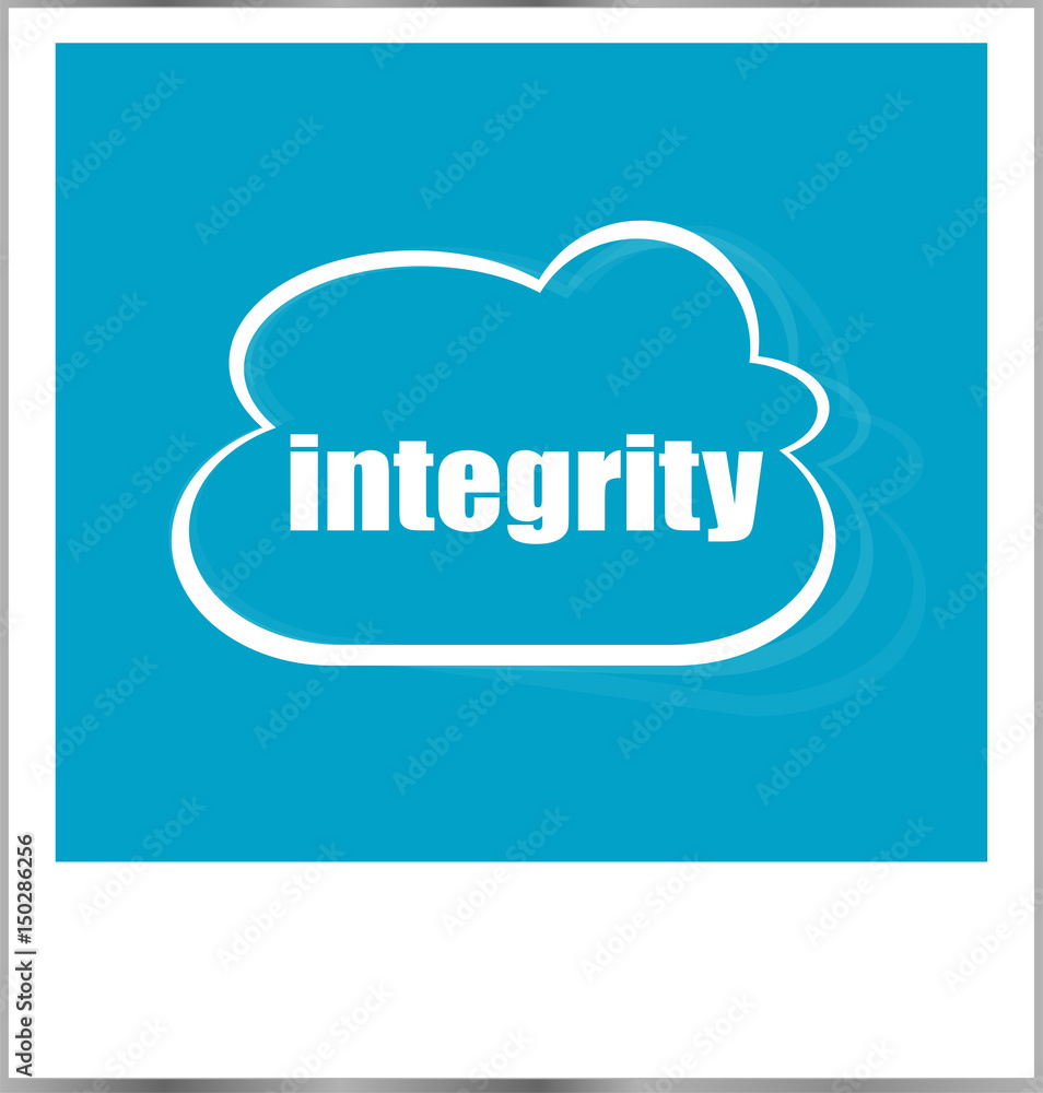 integrity word business concept, photo frame isolated on white integrity word business concept, photo frame isolated on white