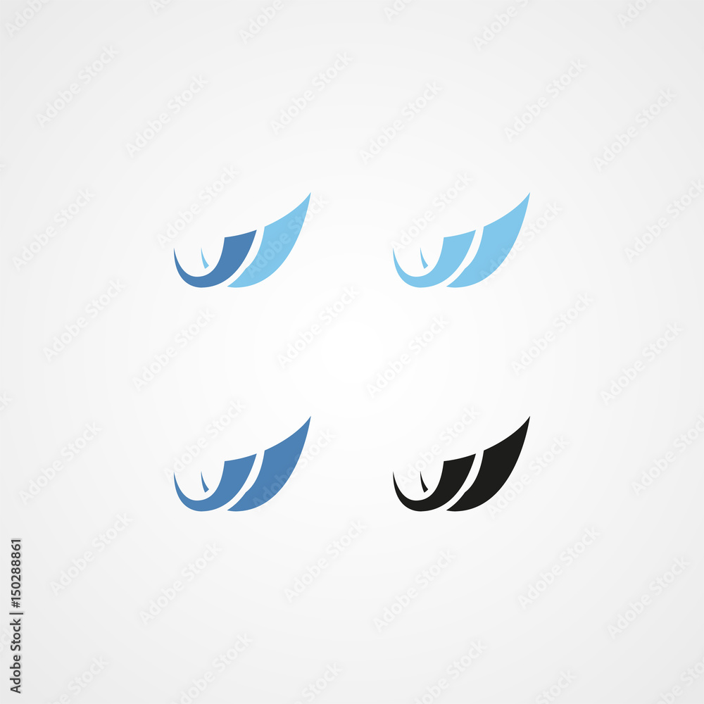 simple double wave logo icon with various color simple double wave logo icon with various color