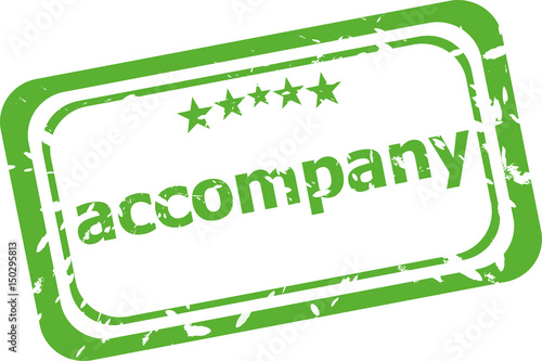 rubber stamp with accompany word isolated on white