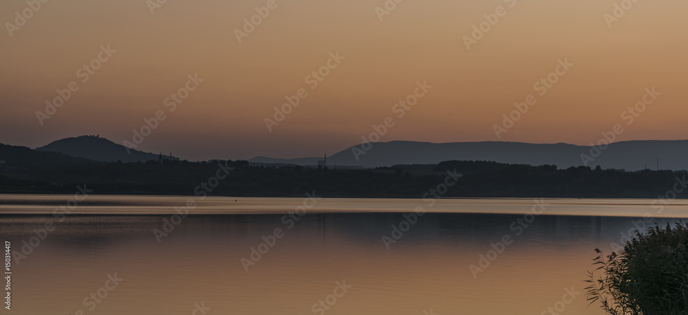 Sunset near Milada lake in north Bohemia Sunset near Milada lake in north Bohemia