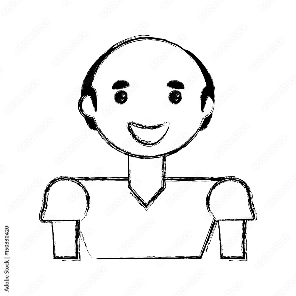 Man smiling cartoon icon vector illustration graphic design
