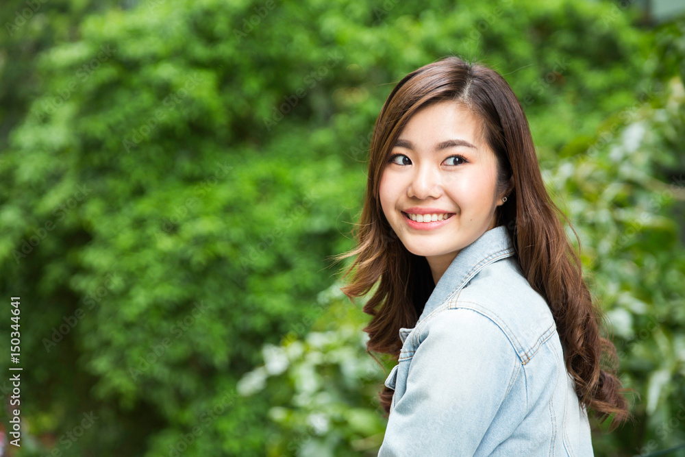 Young asian lady traveling in city center Young asian lady traveling in city center