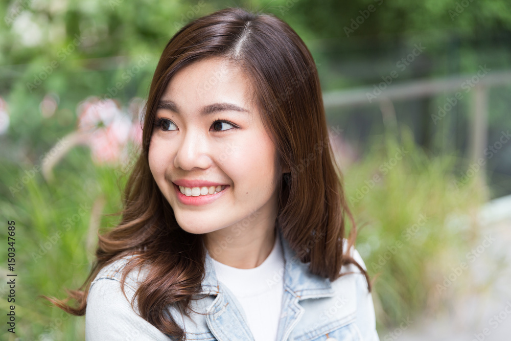 Young asian lady traveling in city center Young asian lady traveling in city center