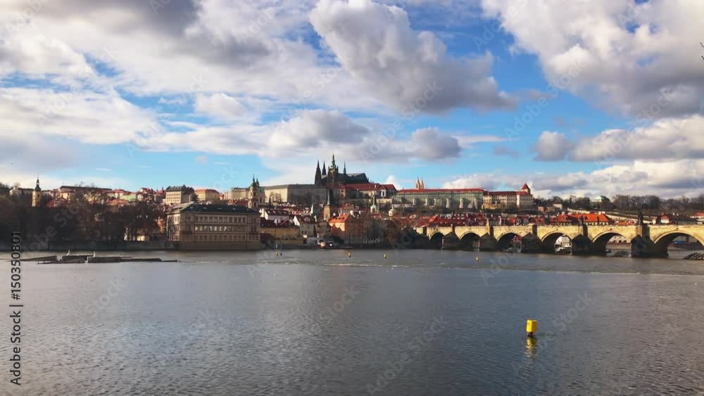 Aerial view of Charles Bridge (Karluv Most) over the Vltava river. This is a famous historic and touristic bridge in Prague. Aerial view of Charles Bridge (Karluv Most) over the Vltava river. This is a famous historic and touristic bridge in Prague.