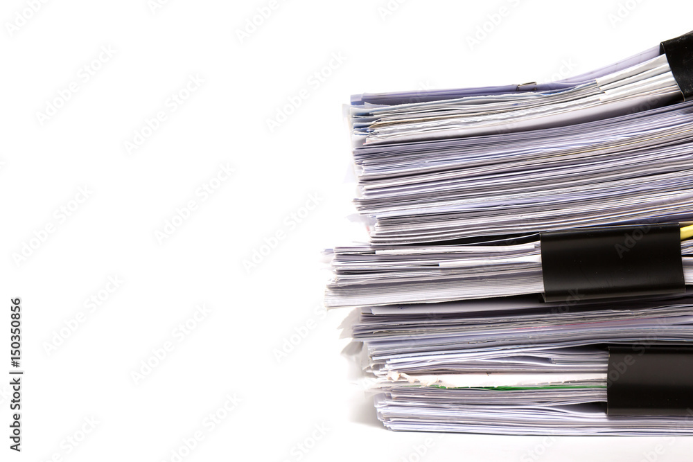 Stack of business papers isolated on white background Stack of business papers isolated on white background