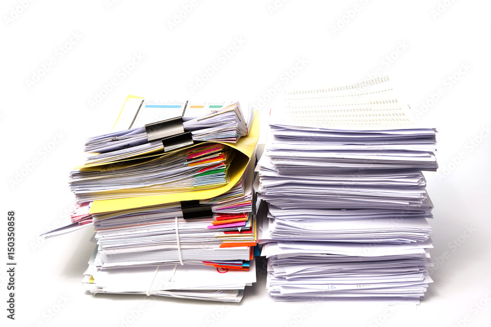 Stack of business papers isolated on white background Stack of business papers isolated on white background