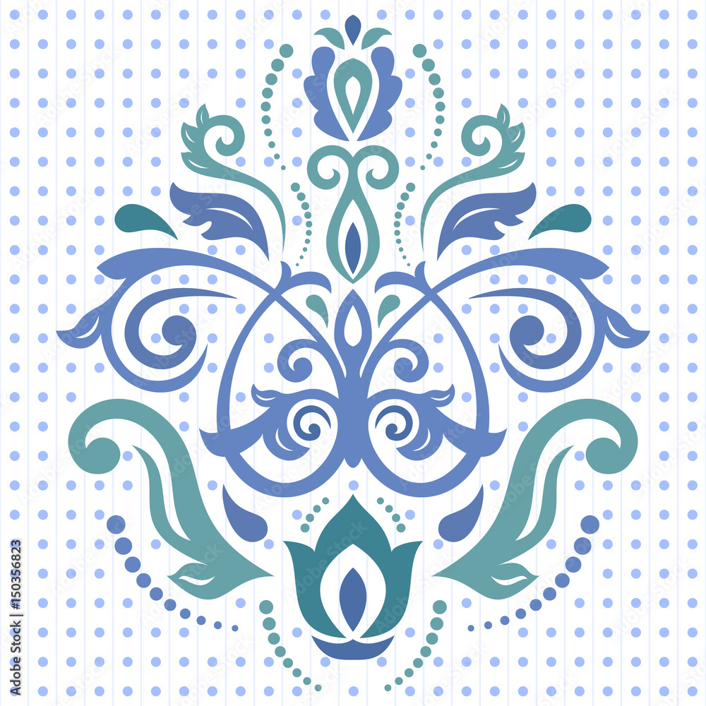 Elegant vector ornament in classic style. Abstract traditional pattern with oriental elements. Classic vintage pattern