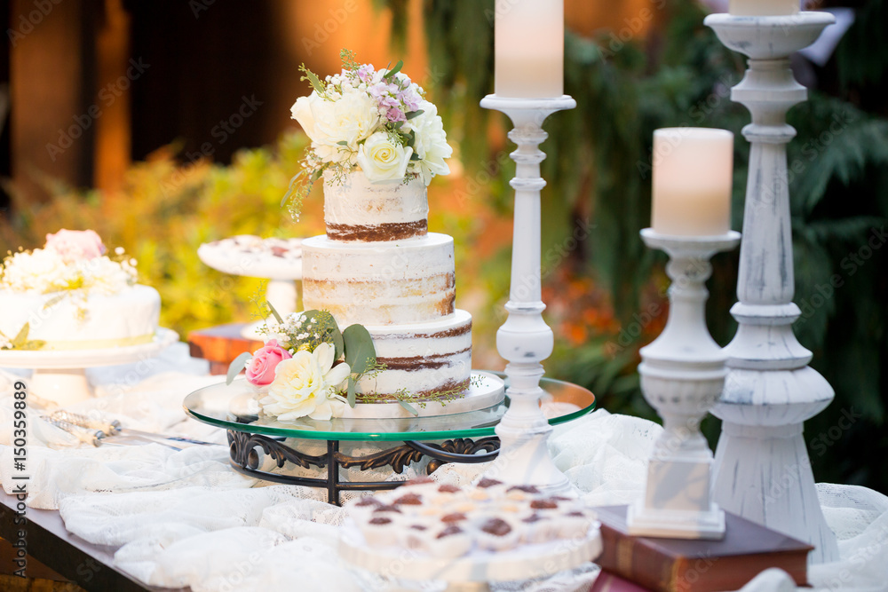 Cutsom Wedding Cake at Reception