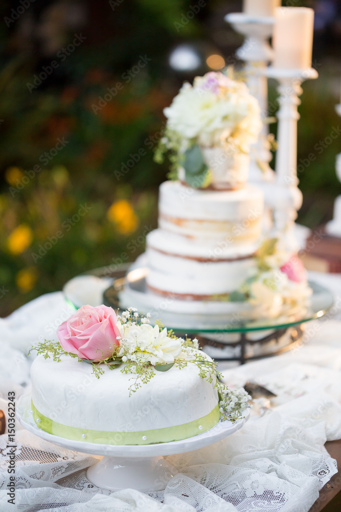 Fototapeta premium Cutsom Wedding Cake at Reception