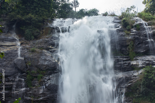 smooth motion of waterfall in deep forest
