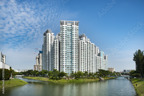 Public Housing in Singapore next to Kallang River