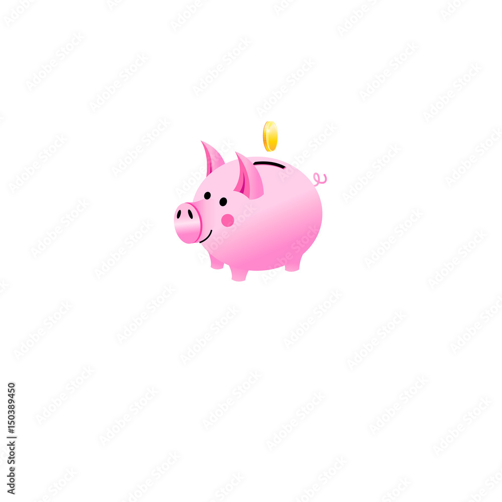 Vector icon of a piggy bank Vector icon of a piggy bank