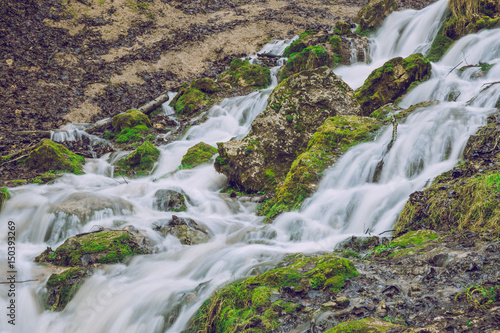 Spring in Latvia. View waterfall in Cesis. photo